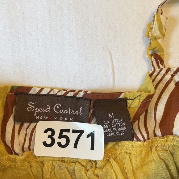 Speed Control Women Dress M Yellow Geometric Sundress Sleeveless Knee Length - Picture 2 of 10